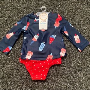 (Size 3M) UPF 50+ Popsicle & Ice Cream Long Sleeve Swim Set
